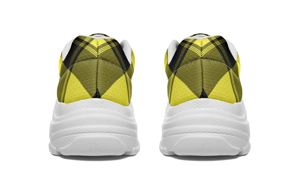 Sunny Yellow Plaid Chunky Sneakers
