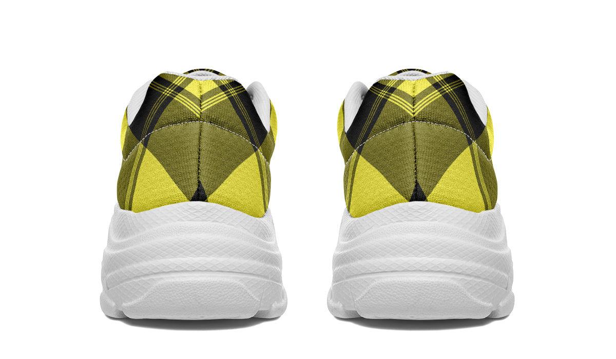 Sunny Yellow Plaid Chunky Sneakers