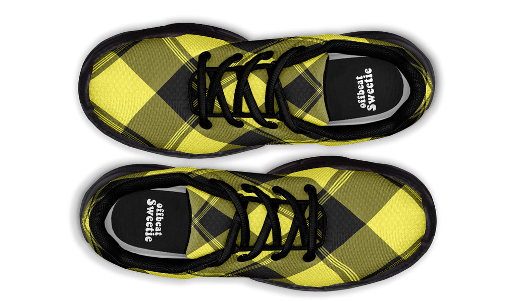 Sunny Yellow Plaid Chunky Sneakers