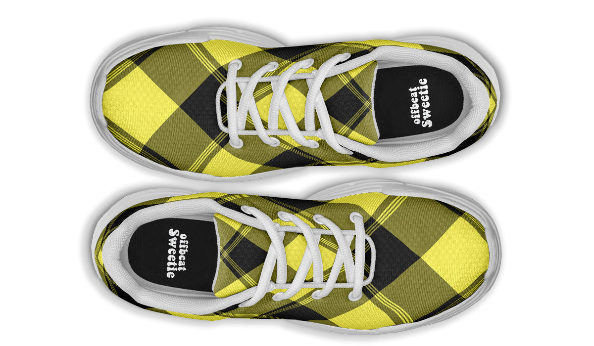 Sunny Yellow Plaid Chunky Sneakers