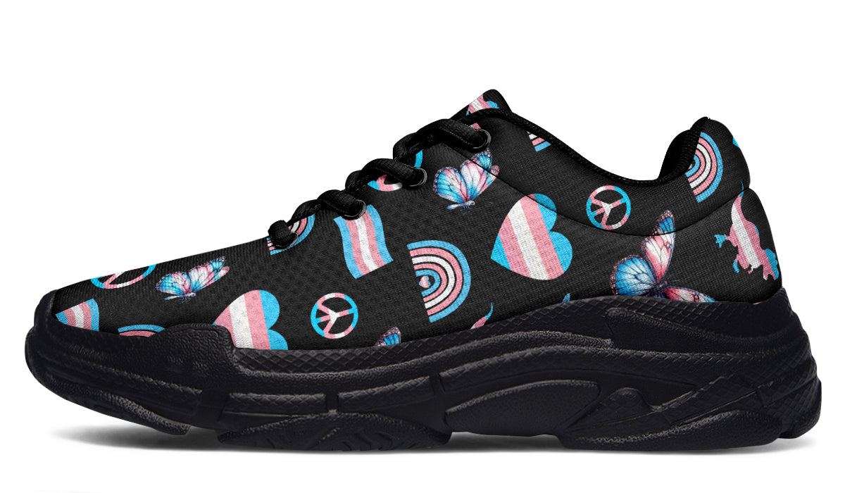 Trans Love Chunky Sneakers - Offbeat Sweetie