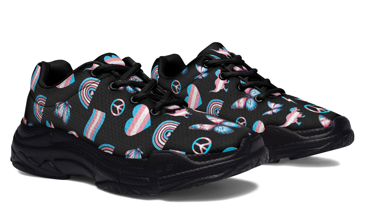 Trans Love Chunky Sneakers - Offbeat Sweetie