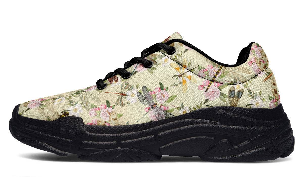 Vintage Dragonflies Chunky Sneakers - Offbeat Sweetie