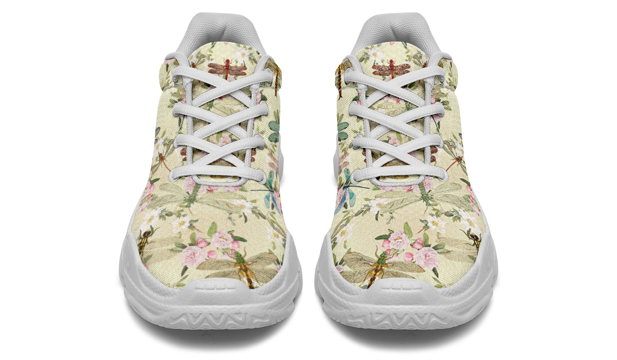 Vintage Dragonflies Chunky Sneakers - Offbeat Sweetie