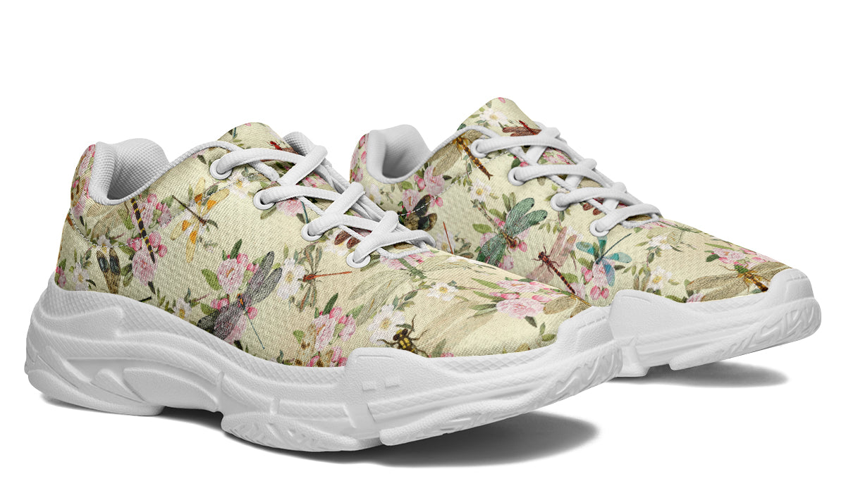 Vintage Dragonflies Chunky Sneakers - Offbeat Sweetie