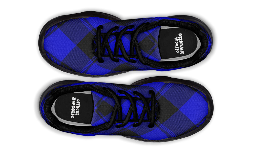 Vivid Blue Plaid Chunky Sneakers