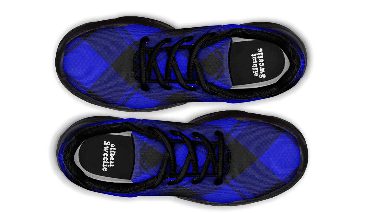 Vivid Blue Plaid Chunky Sneakers
