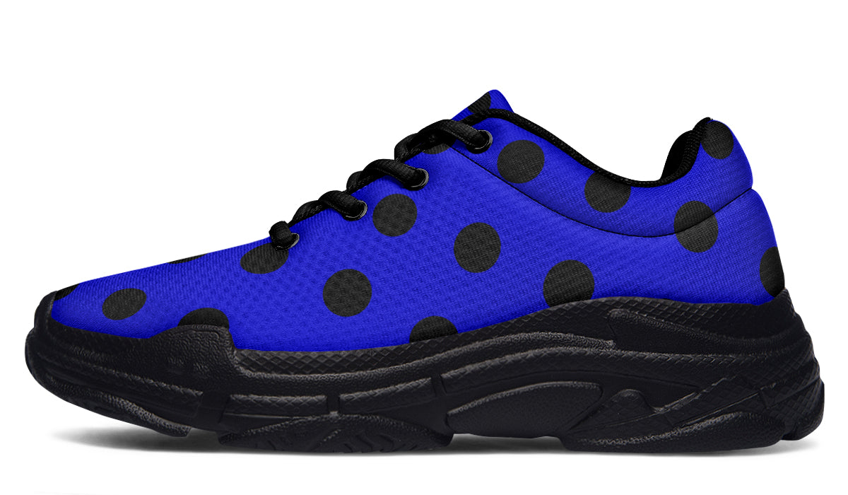 Vivid Blue Polka Dot Chunky Sneakers