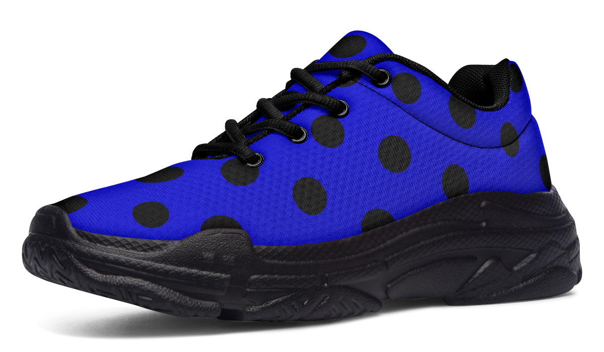 Vivid Blue Polka Dot Chunky Sneakers