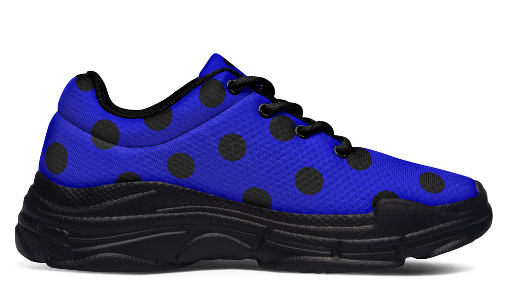 Vivid Blue Polka Dot Chunky Sneakers