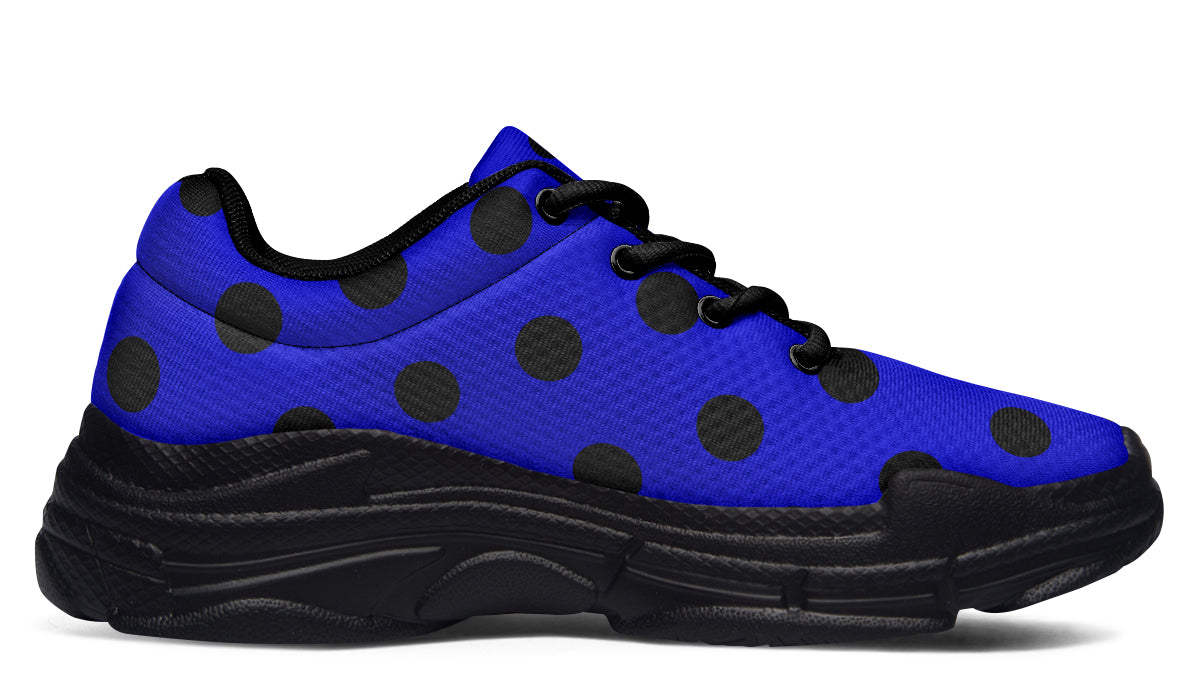 Vivid Blue Polka Dot Chunky Sneakers