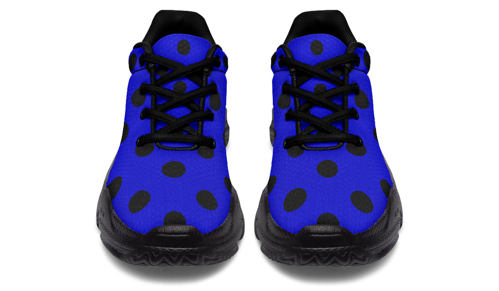 Vivid Blue Polka Dot Chunky Sneakers