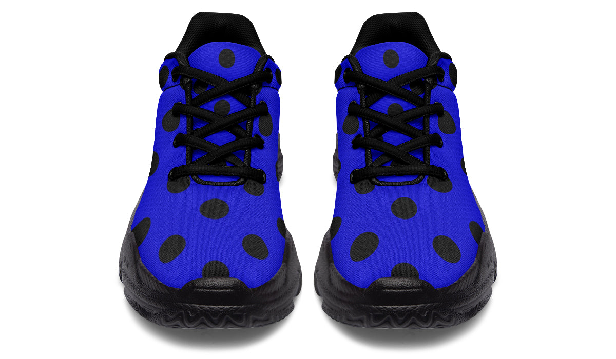 Vivid Blue Polka Dot Chunky Sneakers