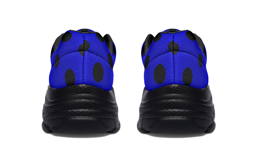 Vivid Blue Polka Dot Chunky Sneakers