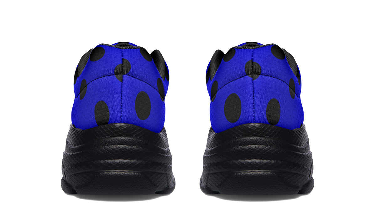 Vivid Blue Polka Dot Chunky Sneakers