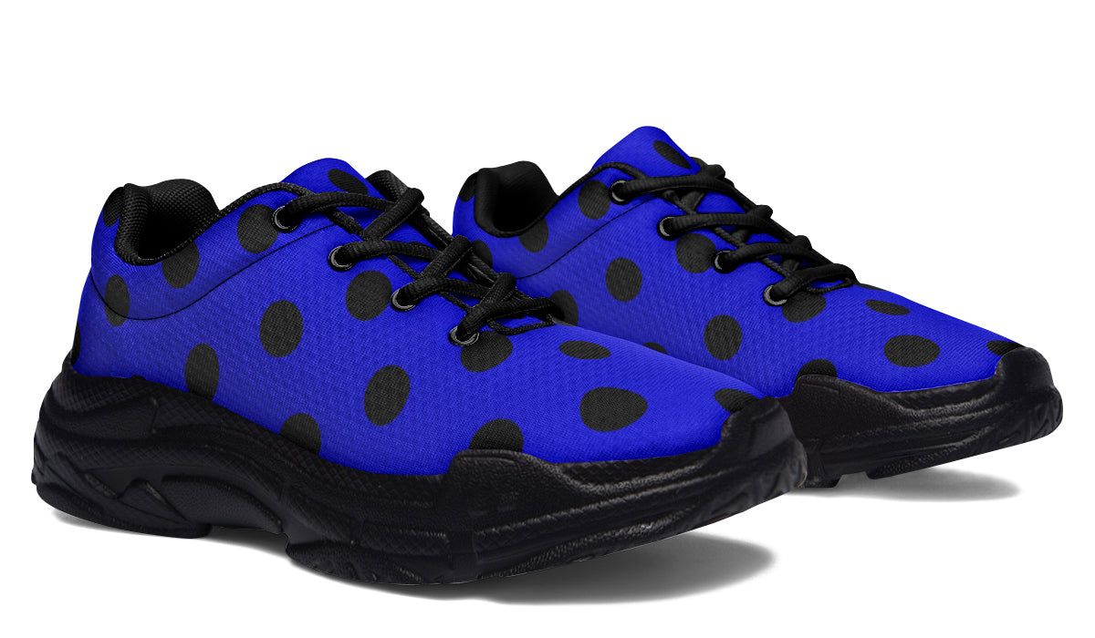 Vivid Blue Polka Dot Chunky Sneakers
