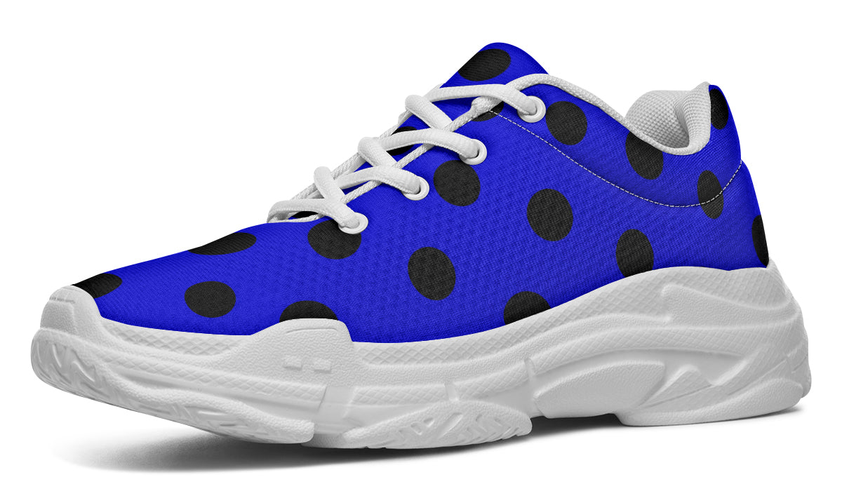 Vivid Blue Polka Dot Chunky Sneakers