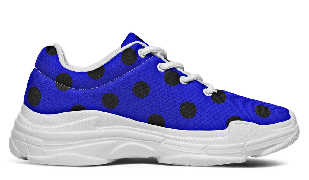 Vivid Blue Polka Dot Chunky Sneakers