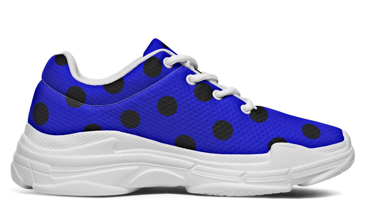 Vivid Blue Polka Dot Chunky Sneakers