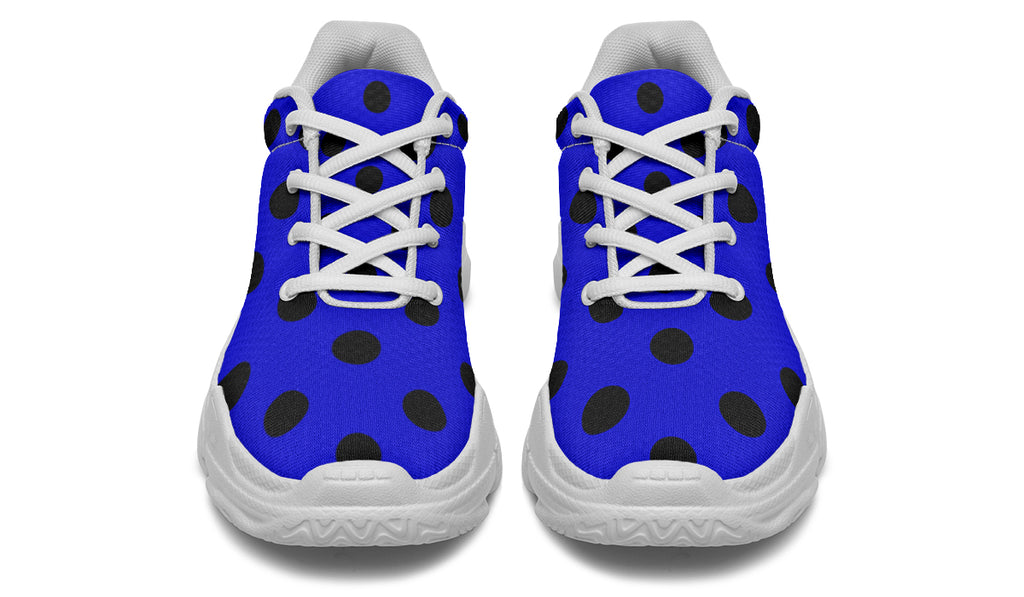 Vivid Blue Polka Dot Chunky Sneakers