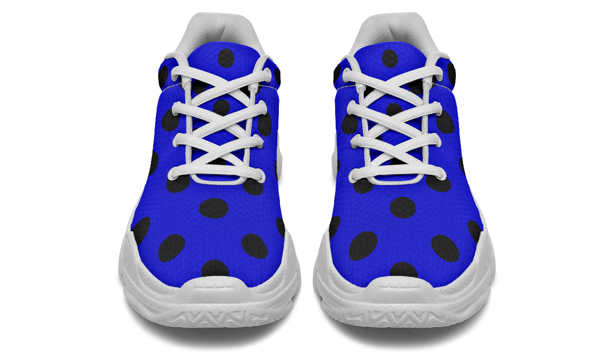 Vivid Blue Polka Dot Chunky Sneakers