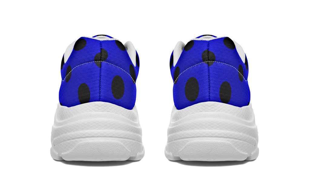 Vivid Blue Polka Dot Chunky Sneakers
