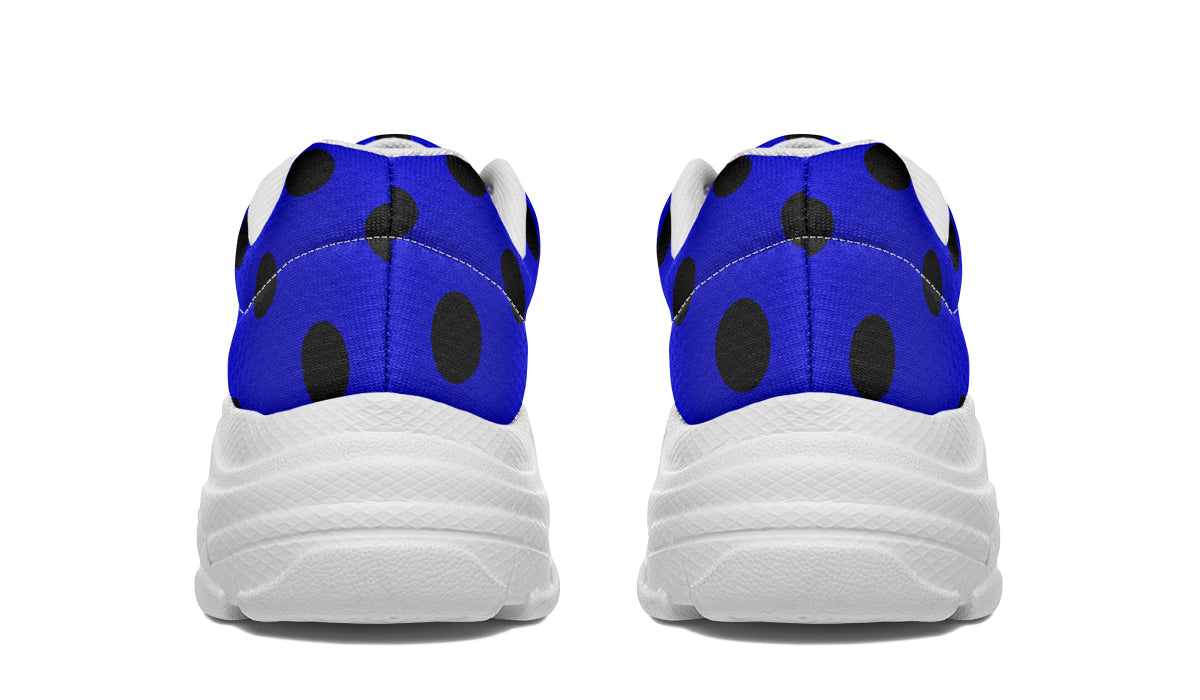 Vivid Blue Polka Dot Chunky Sneakers