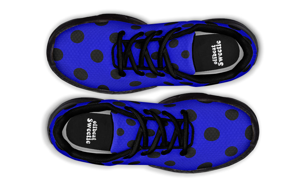 Vivid Blue Polka Dot Chunky Sneakers