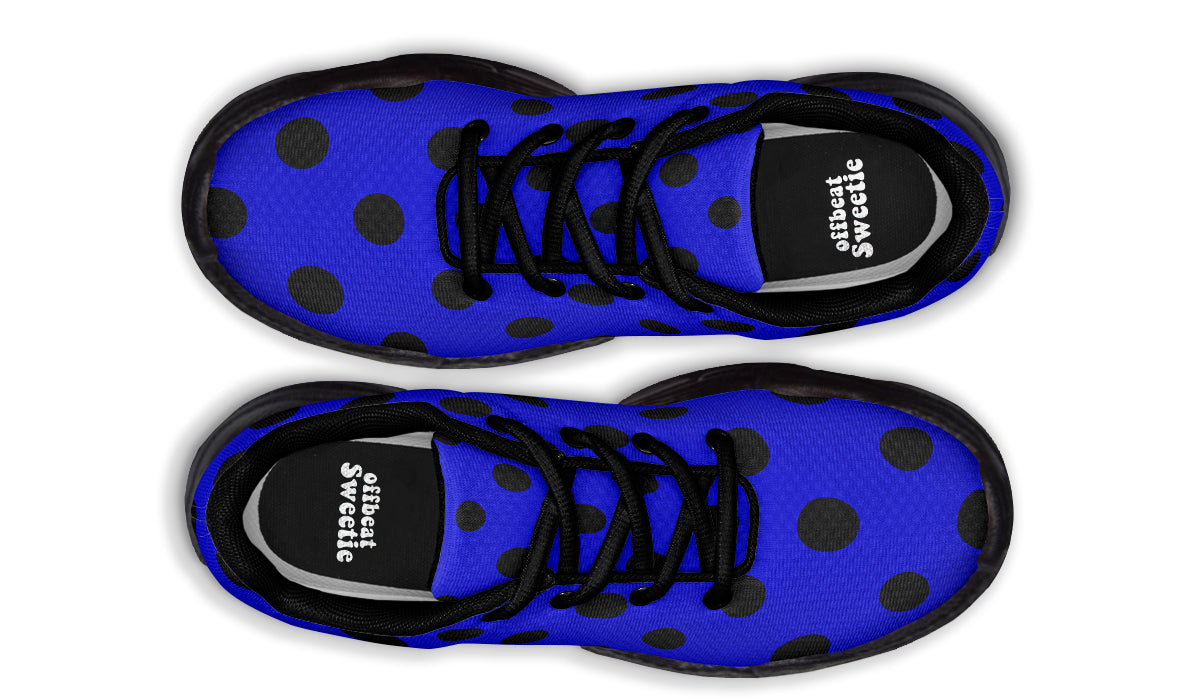 Vivid Blue Polka Dot Chunky Sneakers