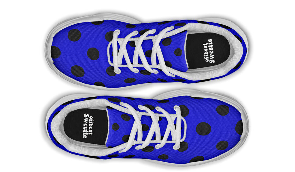 Vivid Blue Polka Dot Chunky Sneakers