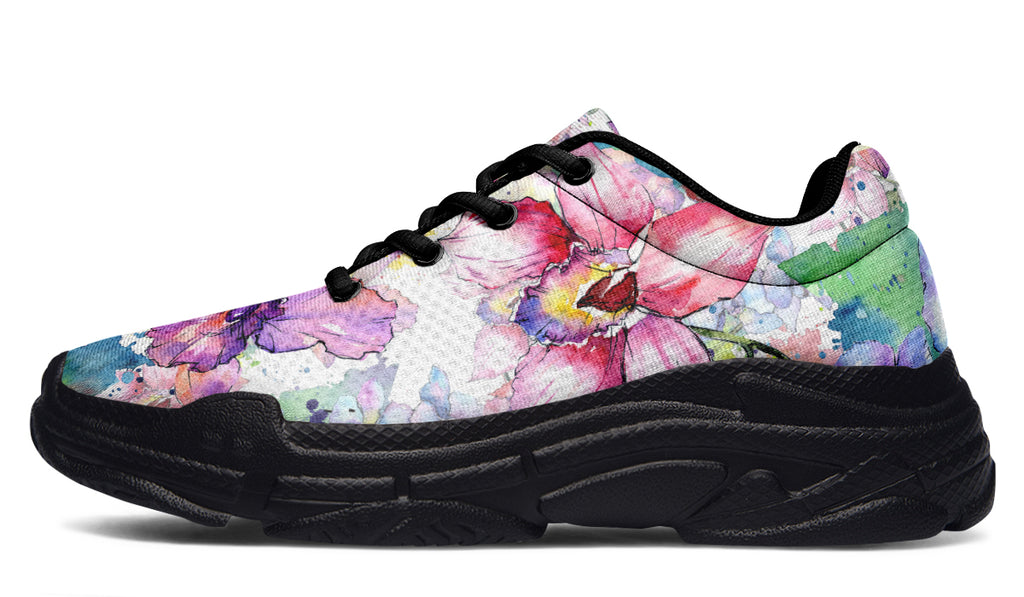 Watercolour Flowers Chunky Sneakers - Offbeat Sweetie