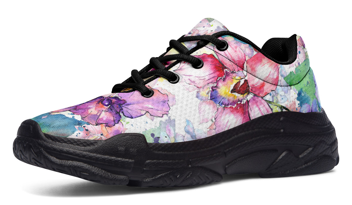Watercolour Flowers Chunky Sneakers - Offbeat Sweetie