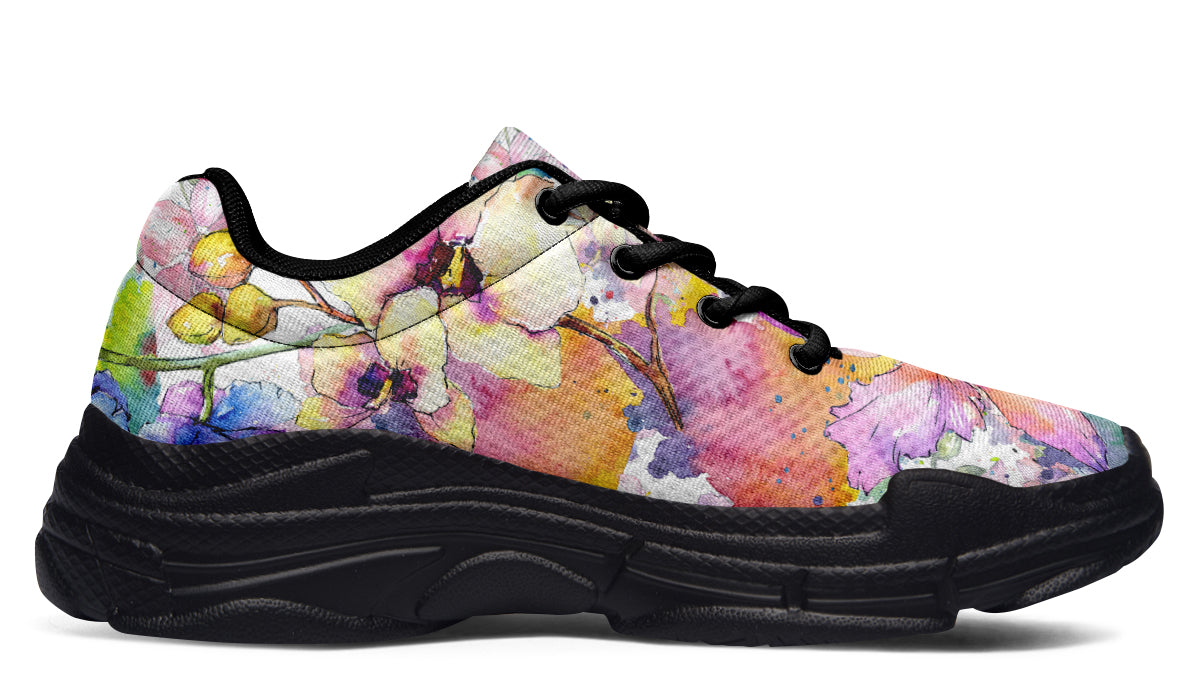 Watercolour Flowers Chunky Sneakers - Offbeat Sweetie