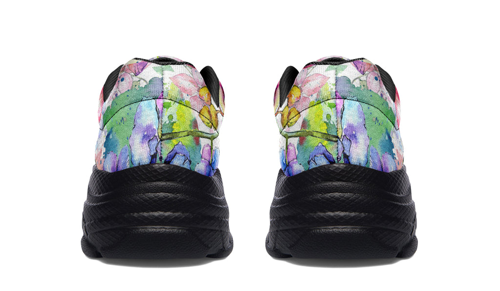 Watercolour Flowers Chunky Sneakers - Offbeat Sweetie