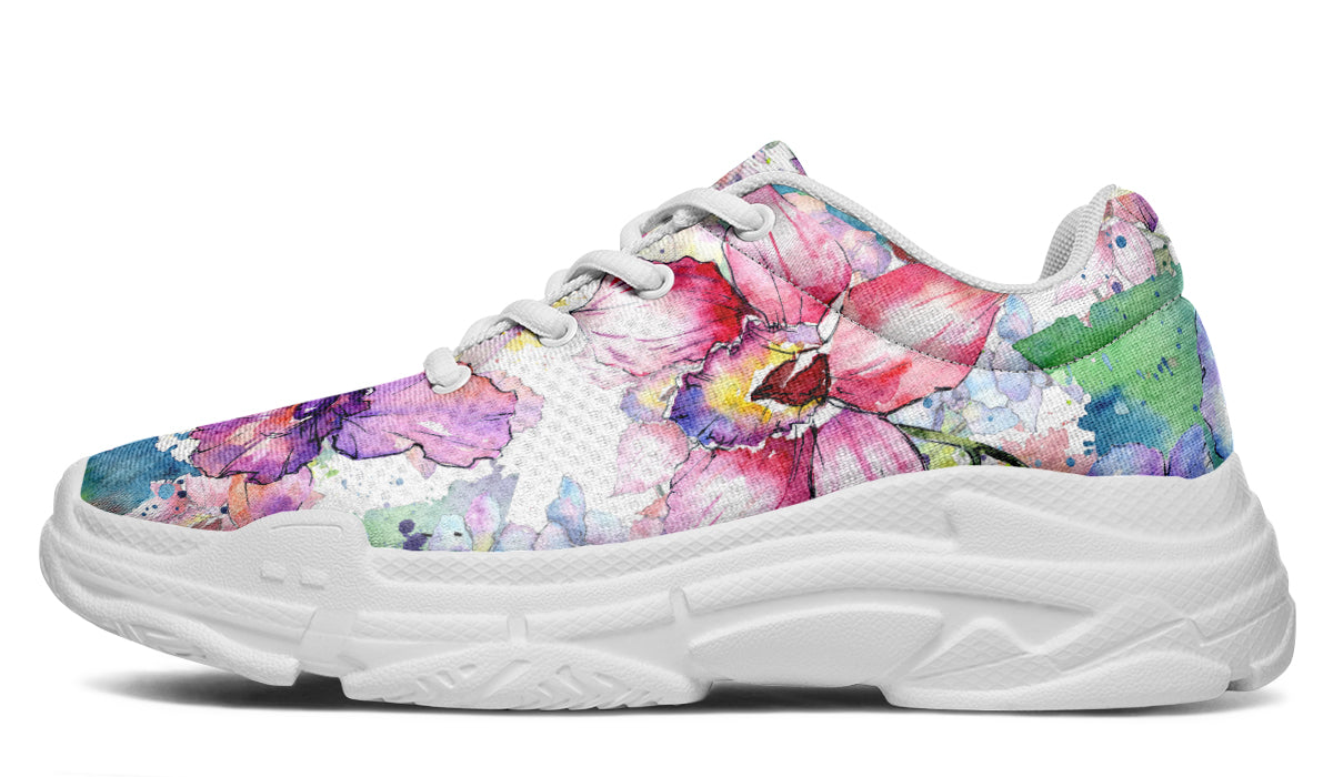 Watercolour Flowers Chunky Sneakers - Offbeat Sweetie