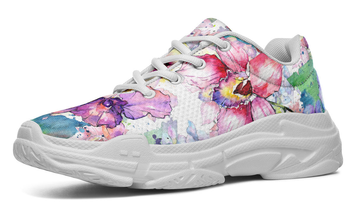 Watercolour Flowers Chunky Sneakers - Offbeat Sweetie