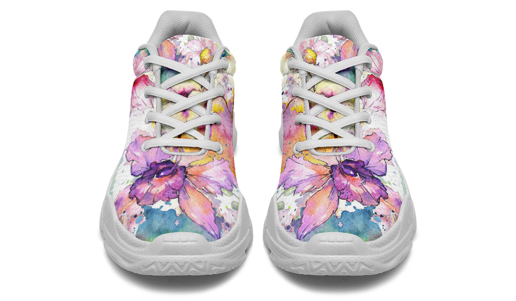 Watercolour Flowers Chunky Sneakers - Offbeat Sweetie