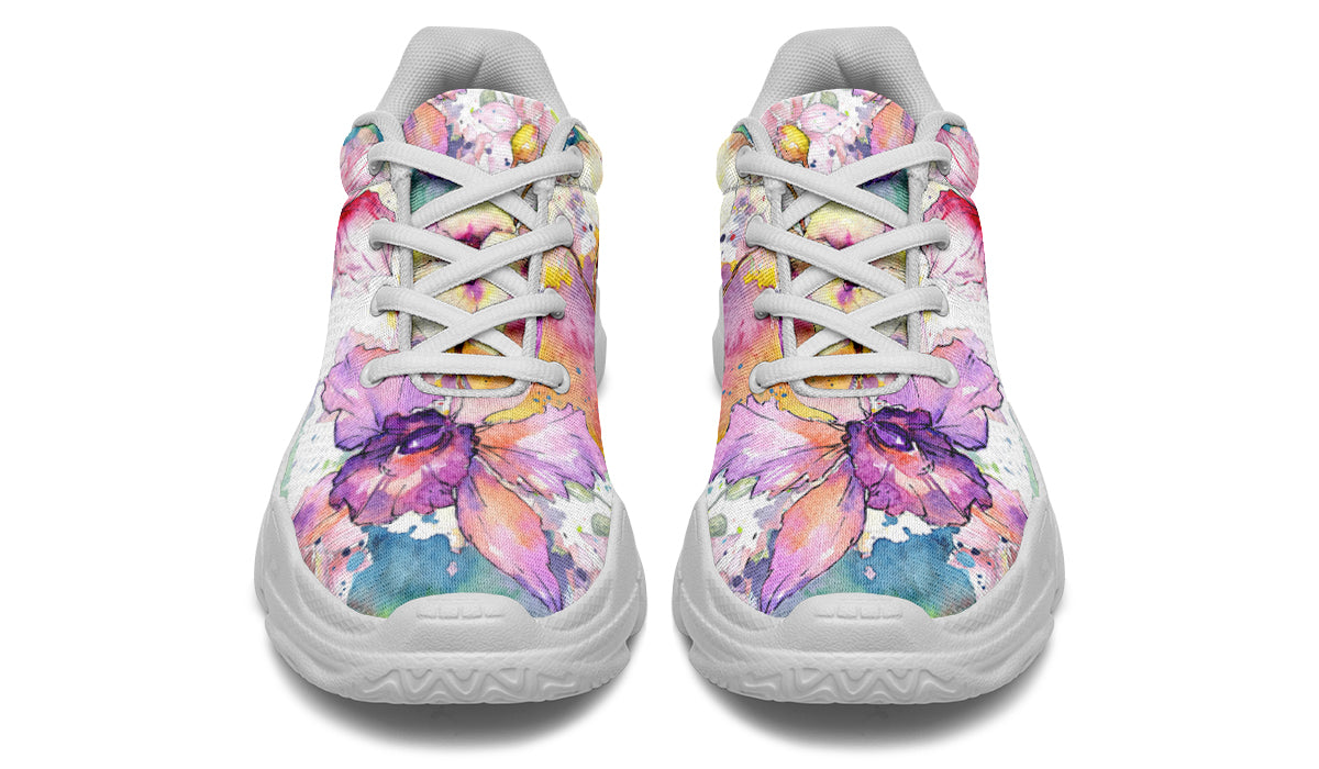 Watercolour Flowers Chunky Sneakers - Offbeat Sweetie