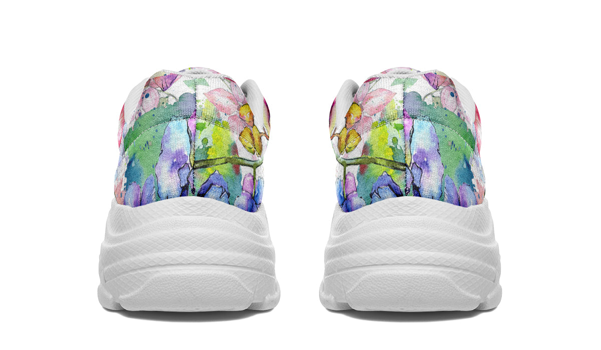 Watercolour Flowers Chunky Sneakers - Offbeat Sweetie