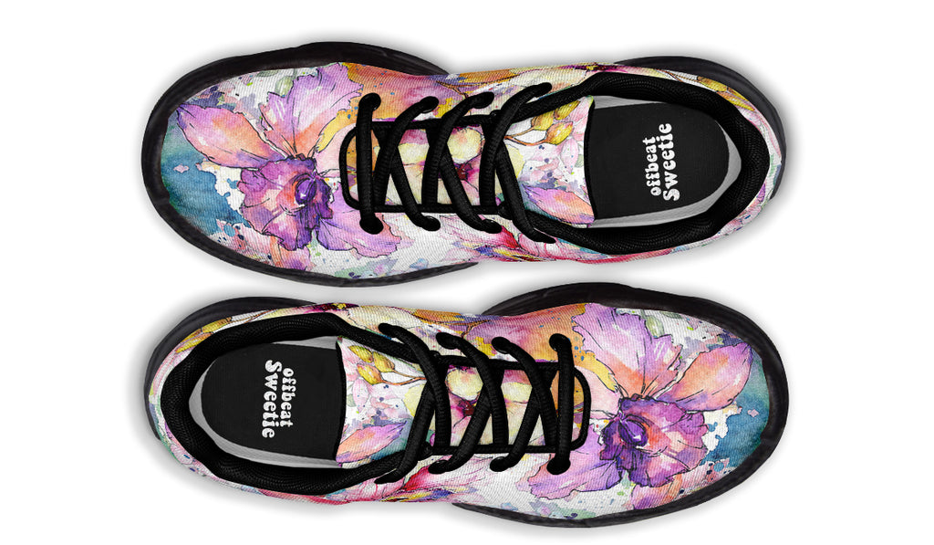 Watercolour Flowers Chunky Sneakers - Offbeat Sweetie
