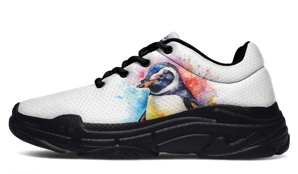 Watercolour Penguin Chunky Sneakers - Offbeat Sweetie