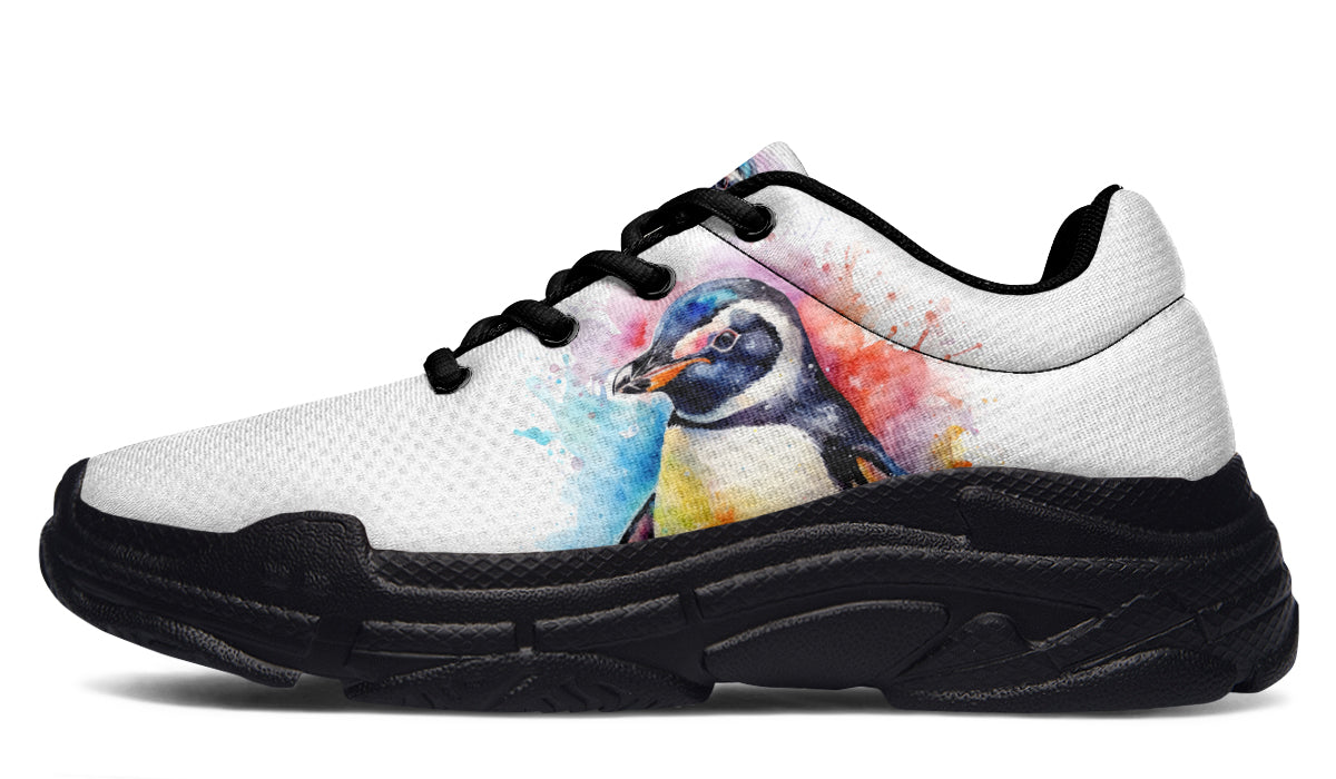 Watercolour Penguin Chunky Sneakers - Offbeat Sweetie