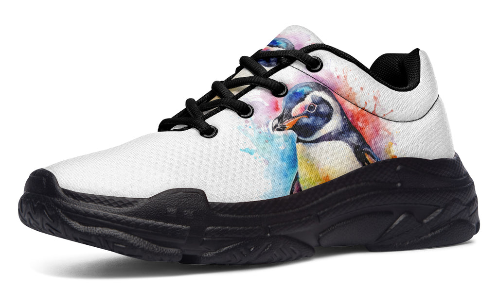 Watercolour Penguin Chunky Sneakers - Offbeat Sweetie
