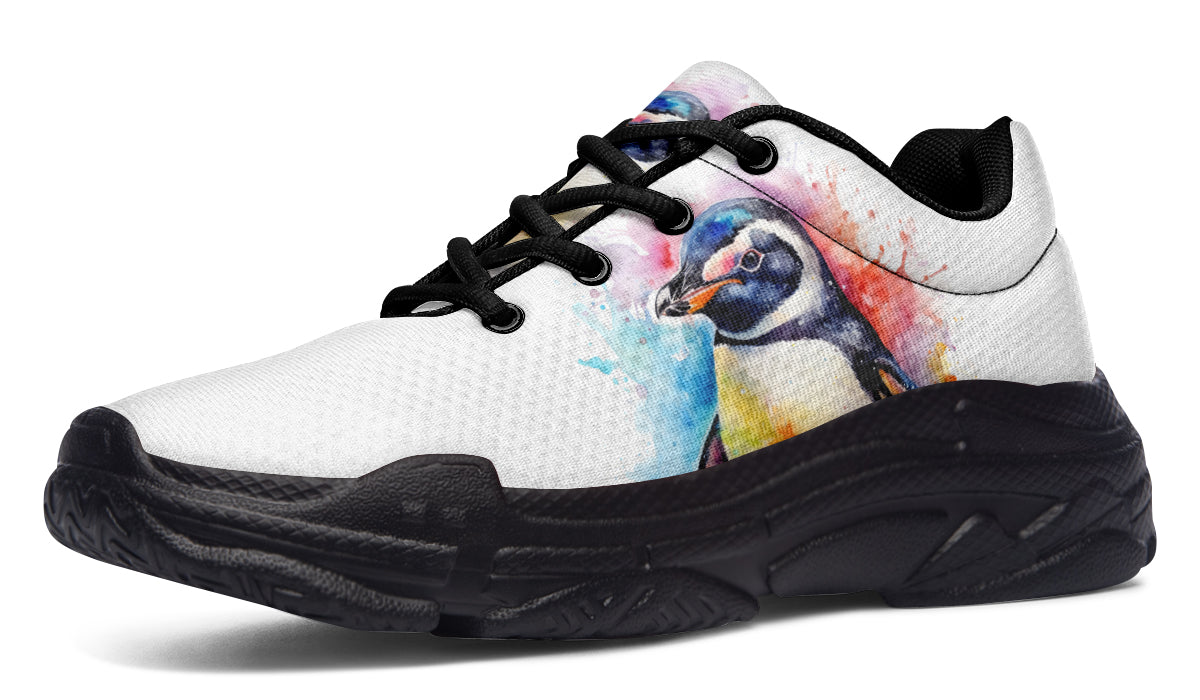 Watercolour Penguin Chunky Sneakers - Offbeat Sweetie