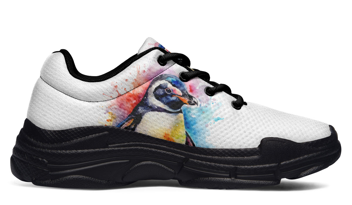 Watercolour Penguin Chunky Sneakers - Offbeat Sweetie