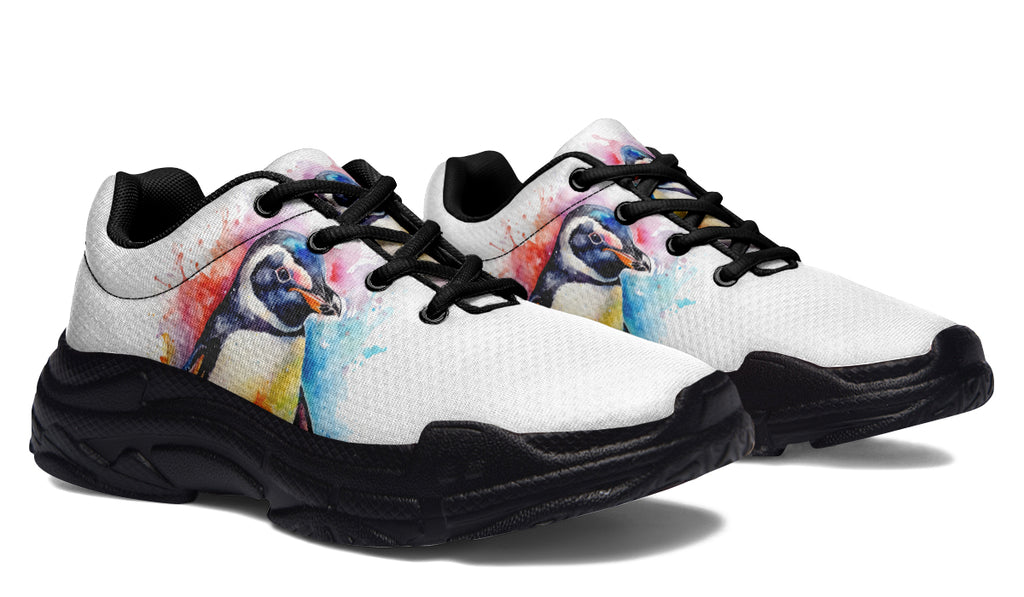 Watercolour Penguin Chunky Sneakers - Offbeat Sweetie