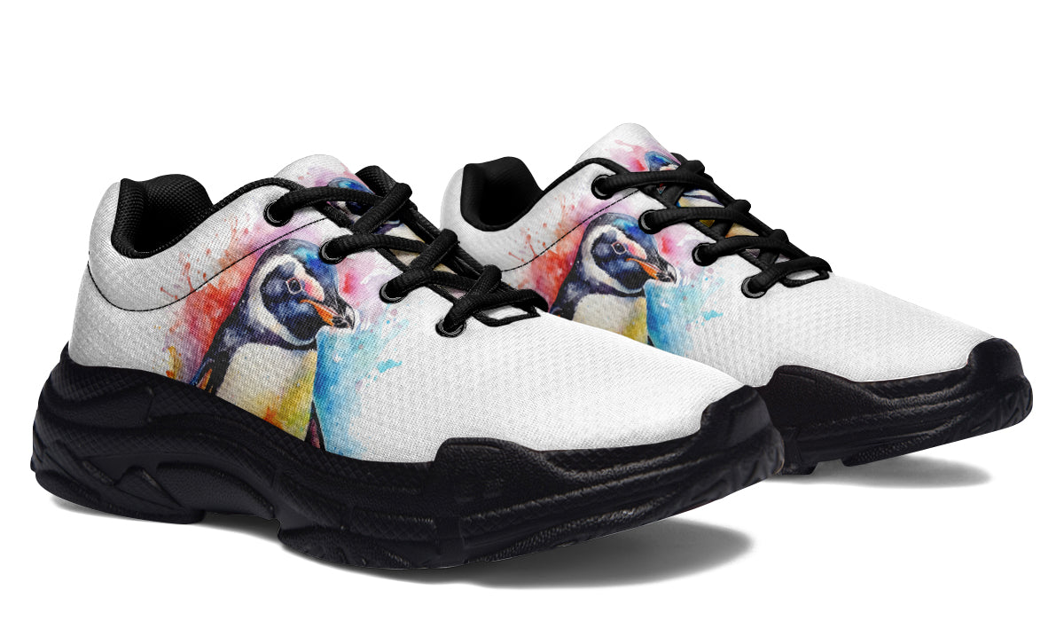 Watercolour Penguin Chunky Sneakers - Offbeat Sweetie