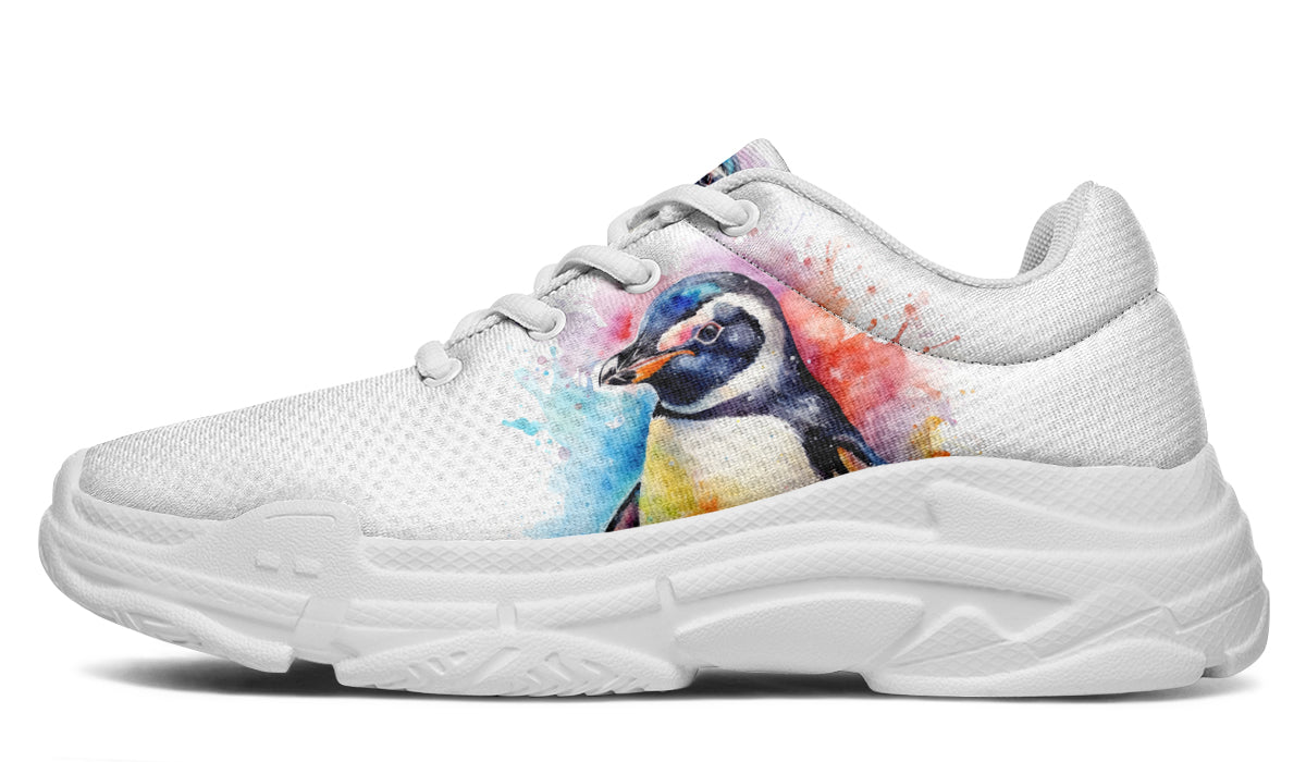 Watercolour Penguin Chunky Sneakers - Offbeat Sweetie