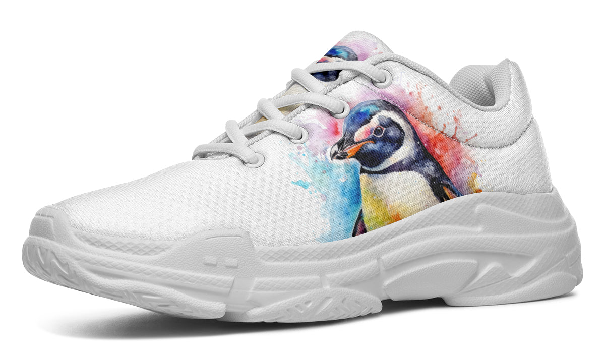 Watercolour Penguin Chunky Sneakers - Offbeat Sweetie