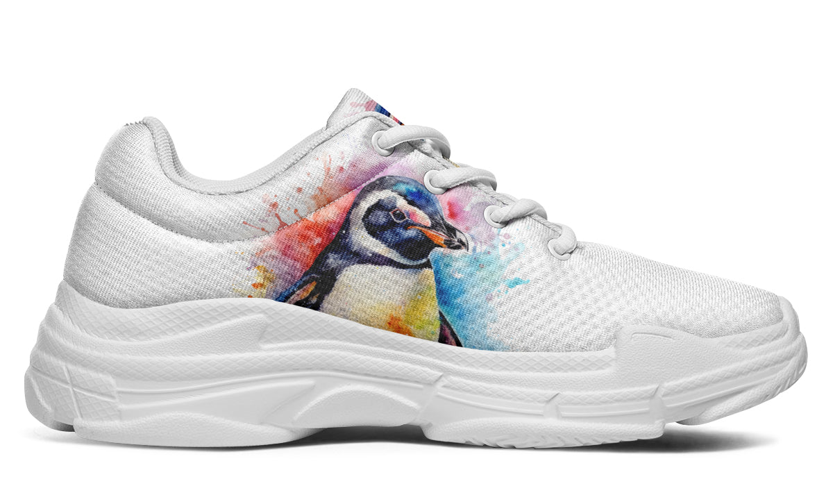 Watercolour Penguin Chunky Sneakers - Offbeat Sweetie